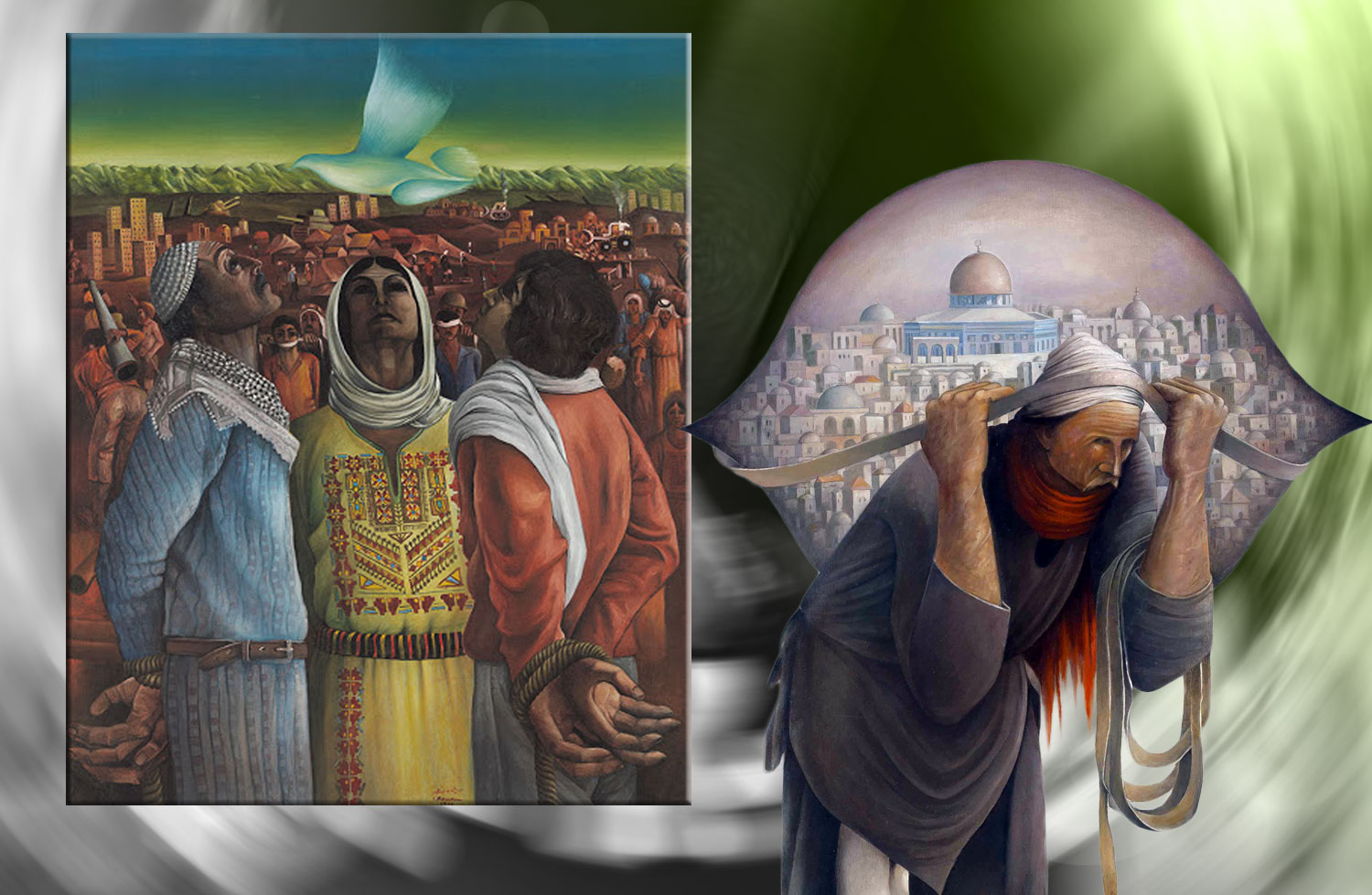 قضية إنسانية بصورة أكثر واقعية (لوحة للفنان سليمان منصور)