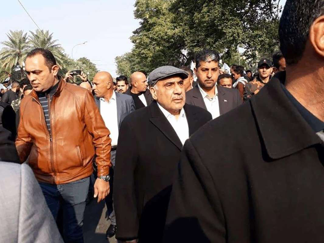 عبدالمهدي يشارك في مراسم تشييع سليماني والمهندس