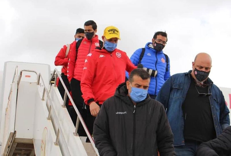 وصول المنتخب التونسي إلى ليبيا