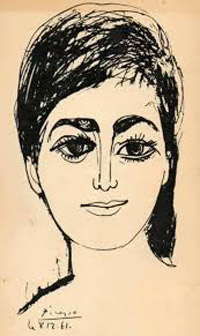 من دلالات ارتباط بيكاسو بالجزائر البورتريه الذي رسمه لجميلة بوباشا وهي واحدة من جميلات الثورة الجزائرية