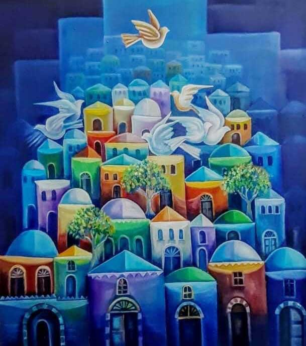 لوحة للفنان التشكيلي علي جروان