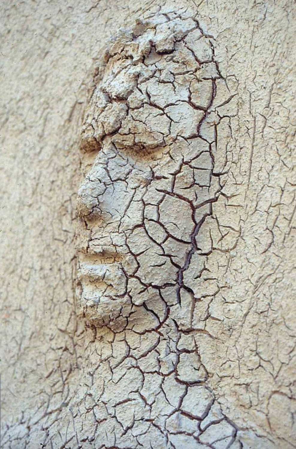 الصخرة حاضرة في معظم لوحات سليمان منصور وليس حصرا بشكلها الخارجي بل كمادة خام تمنح الصلابة للأجساد