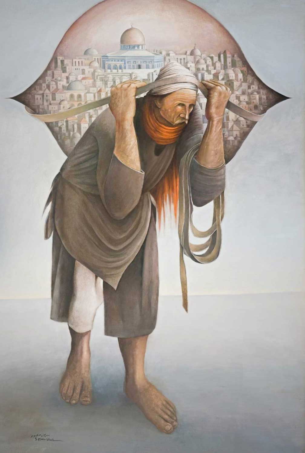 المواد النبيلة، من طين وتبن وصخر، جسدت الولاء للوطن في أعمال الفنانين الفلسطينيين التي تتشابك مع السياسة