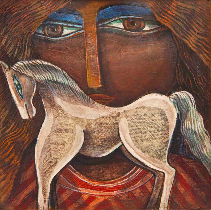 الأقنعة والطيور والخيول والأسماك هي مفرداته التي يكثر من استعمالها، وهي لا علاقة لها بالحكاية وإن تعثرت بها فإن ذلك يعني أن قطيعة قد وقعت مع السرد وعليك أن تبدأ من جديد