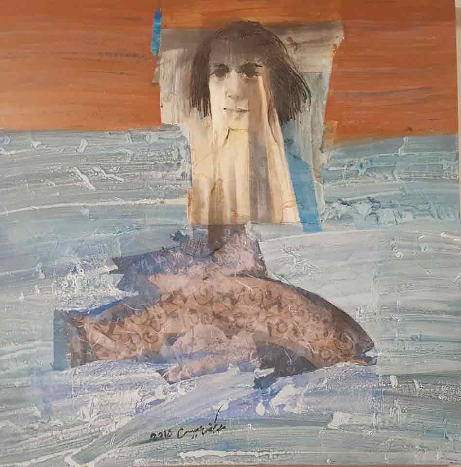 عيسى وهو يرسم وجوهه بمهارة مدرسية فائقة يرغب في أن يزاوج بين عالمين يعيش فيهما بالقوة نفسها. وهي قوة معرفية وحدسية في الآن نفسه.