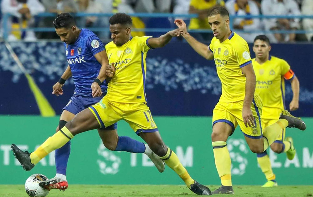 النصر  السعودي يحتل الوصافة برصيد 45 نقطة بفارق 6 نقاط عن الجار المتصدر الهلال قبل ثماني جولات على النهاية