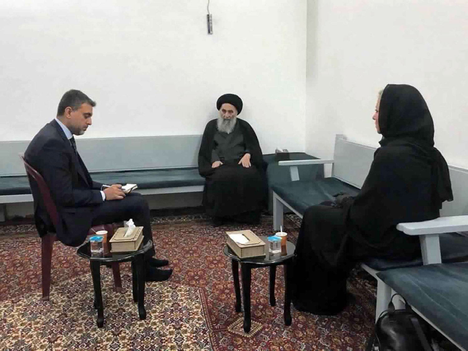 لقاء السيستاني مع ممثلة الأمم المتحدة 