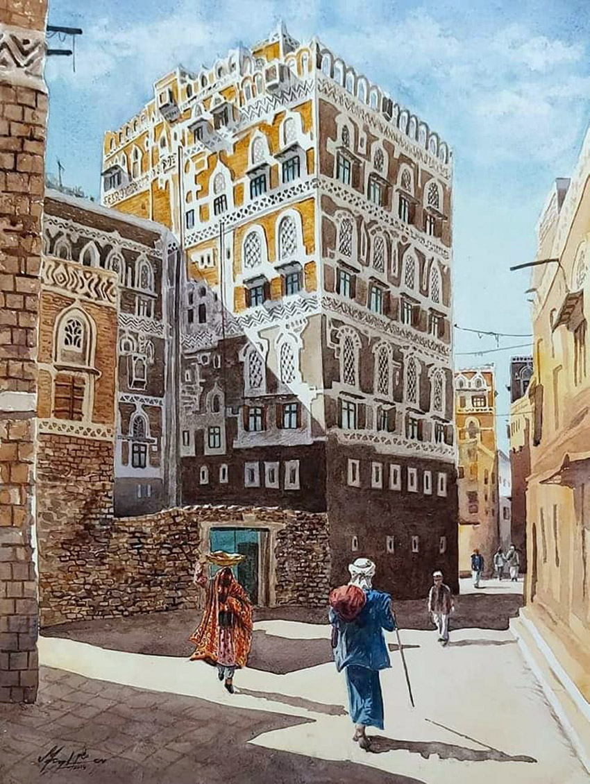 أدب خارج من بيئة يمنية (لوحة للفنان مظهر نزار)